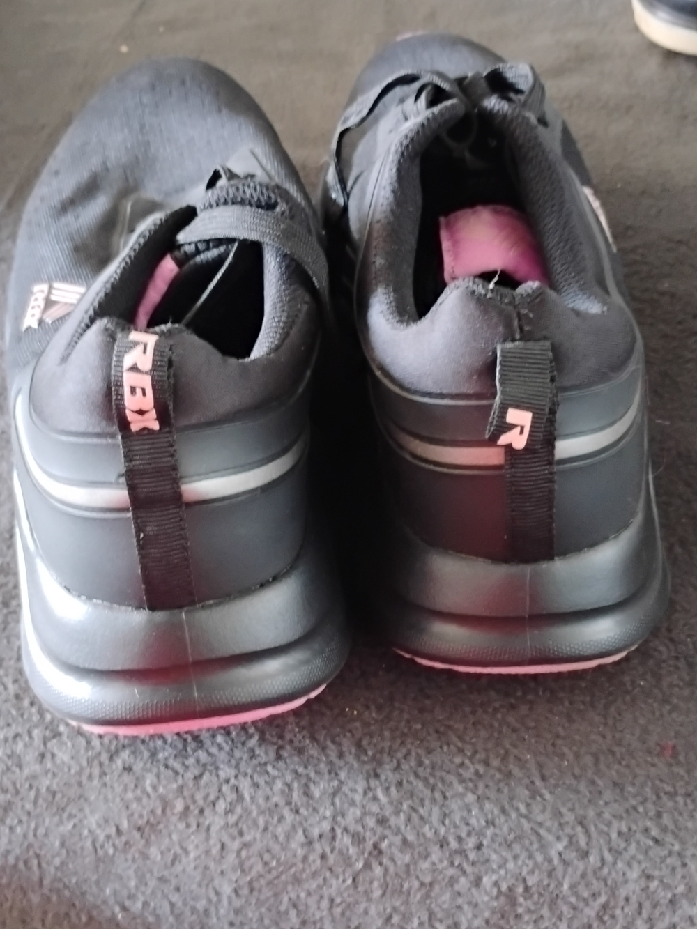 Reebok Black and Pink Women's Athletic Sneakers
